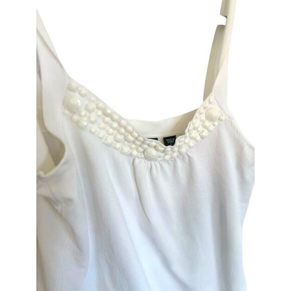 Michael Simon Beaded White Sweater Tank Top Basic Staple Minimalist Size Large - Picture 6 of 8
